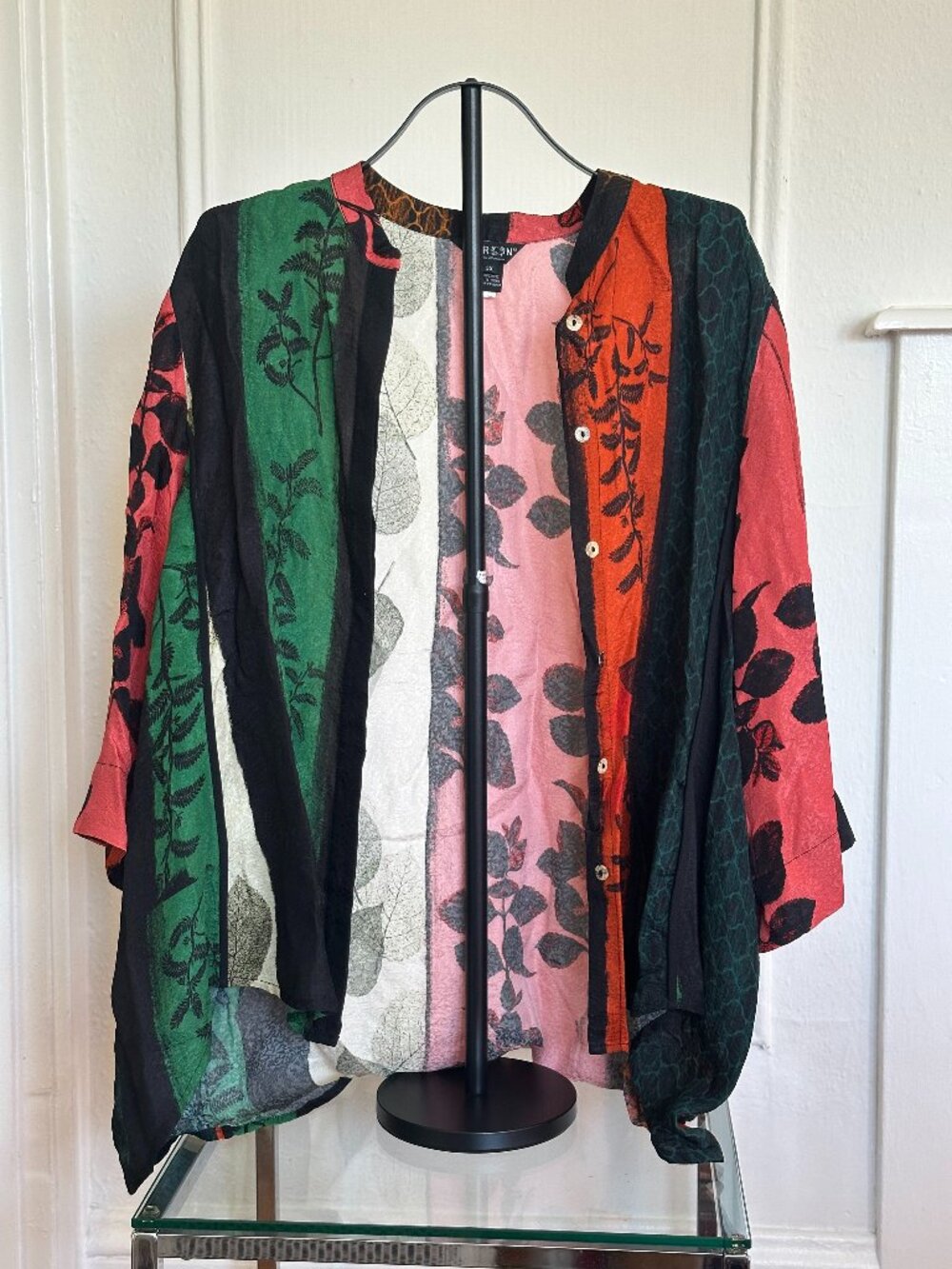 Citron Santa Monica Silk Blend Art-to-Wear Jacket Blouse | 3X